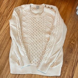 LL Bean cream cable knit sweater